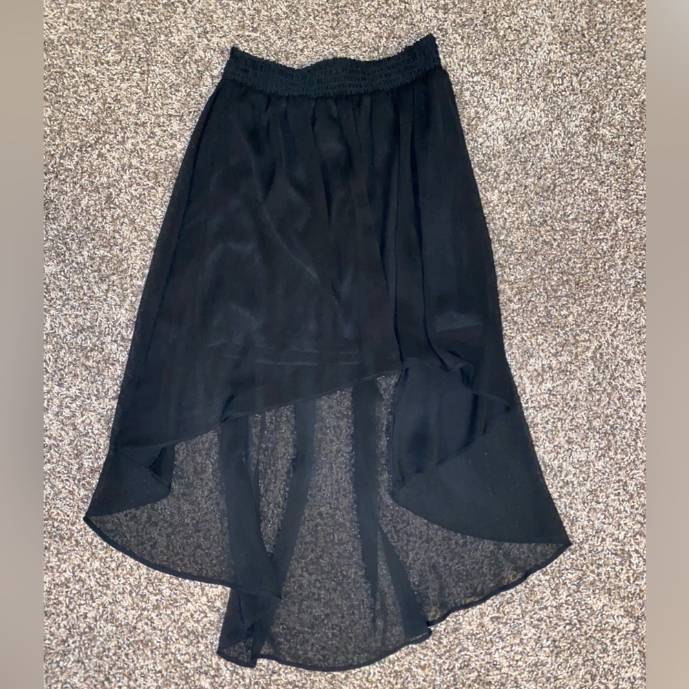 Elegant Black High-Low Skirt